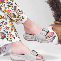 Square Buckle Flats
