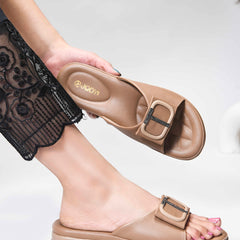Square Buckle Flats