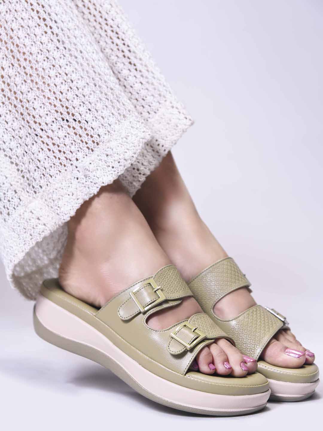 Double Strap Slip-On Slippers