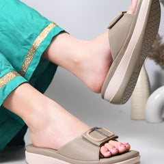 Square Buckle Flats