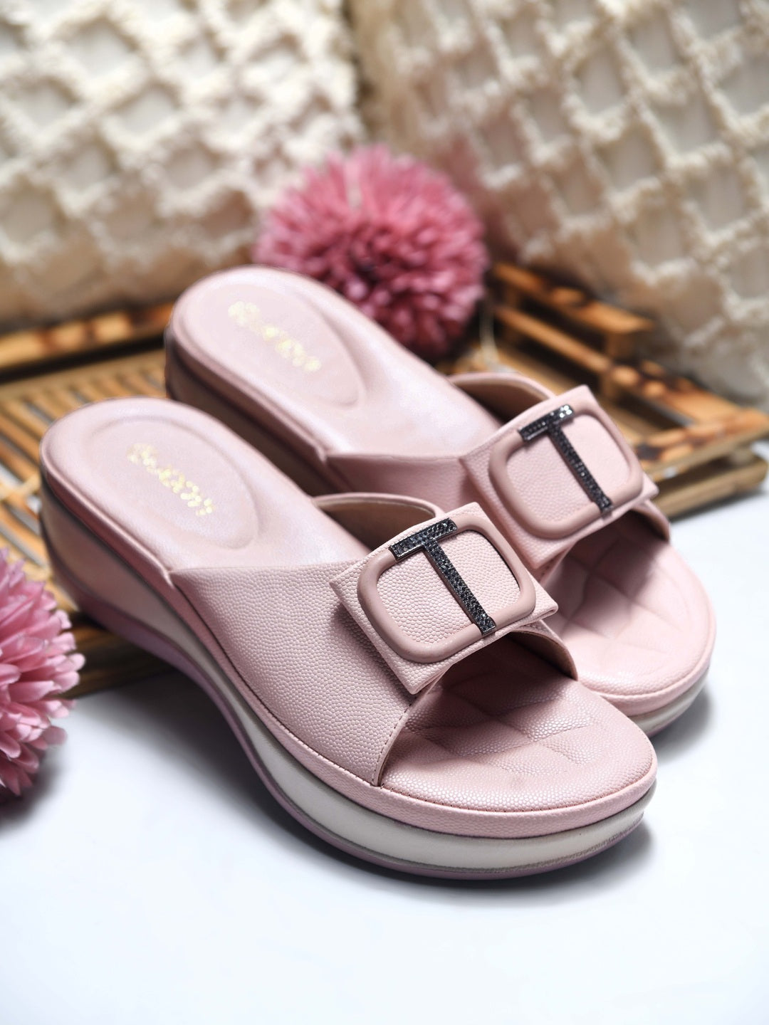 Square Buckle Flats