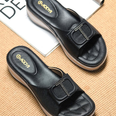 Square Buckle Flats