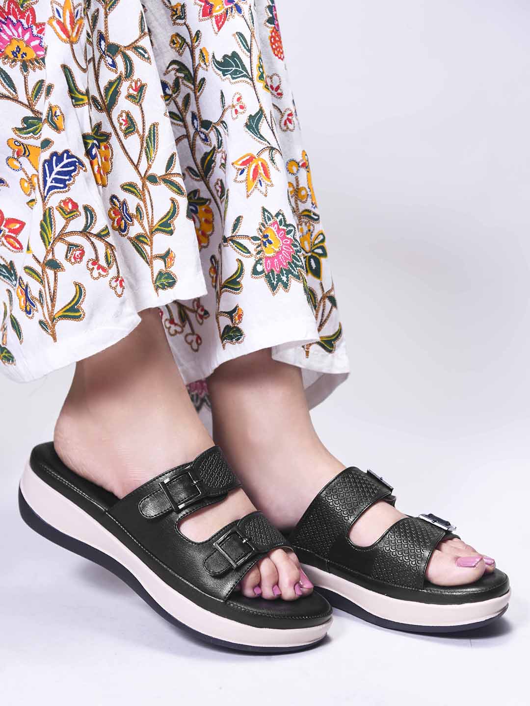 Double Strap Slip-On Slippers