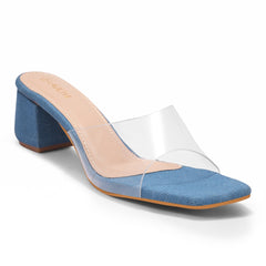 Denim Block Heels