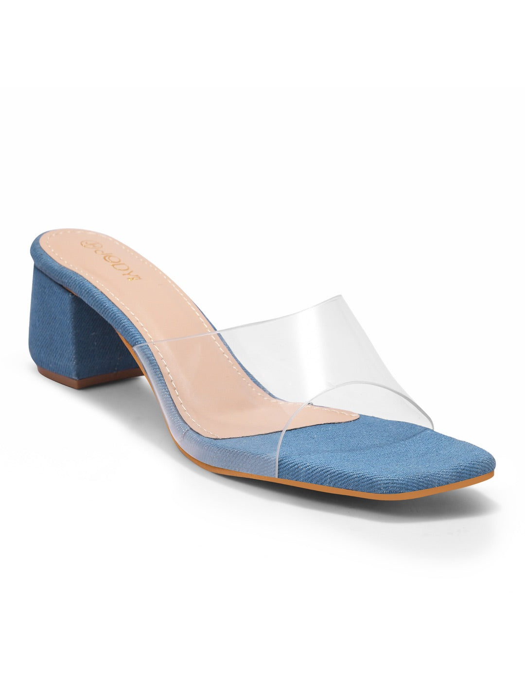 Denim Block Heels