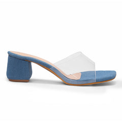 Denim Block Heels