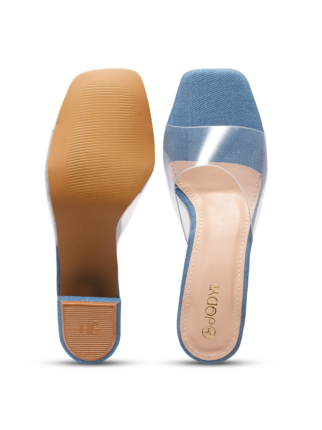Denim Block Heels